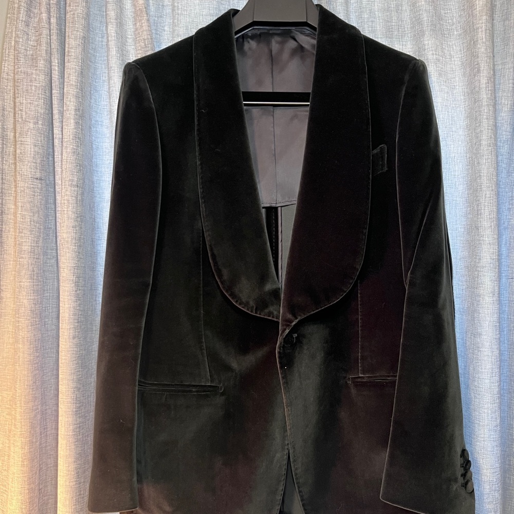 Velvet Green Suit Supply Slim  Tuxedo Jacket -